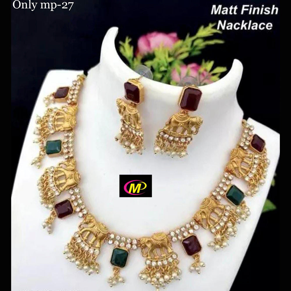 FS Collection Gold Plated Austrian Stone Necklace Set