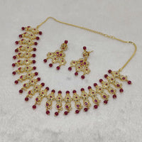 FS Collection Gold Plated Ad Stone Necklace Set