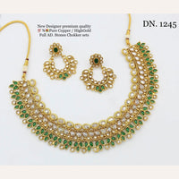 FS Collection Copper Gold Plated AD Stone Choker Necklace Set