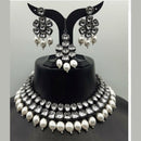 FS Collection Black Plated Kundan Stone Choker Necklace Set