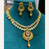 FS Collection Gold Plated Crystal Stone Necklace Set