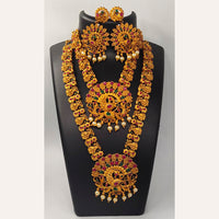 FS Collection Gold Plated Pota Stone Bridal Set