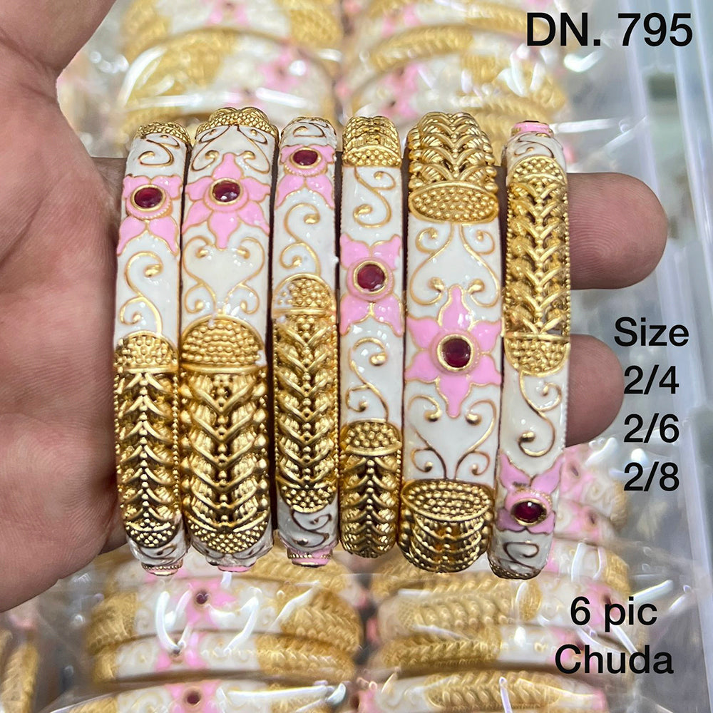 FS Collection Gold Plated Meenakari Bangles