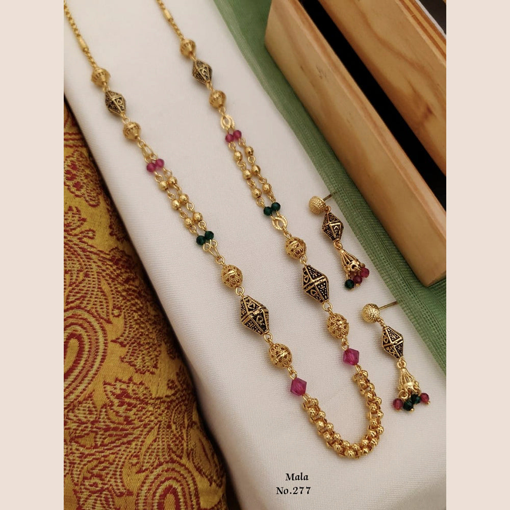 FS Collection Gold Plated Beads Necklace Set