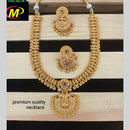 FS Collection Gold Plated Pota Stone Long Necklace Set