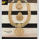 FS Collection Gold Plated Pota Stone Long Necklace Set