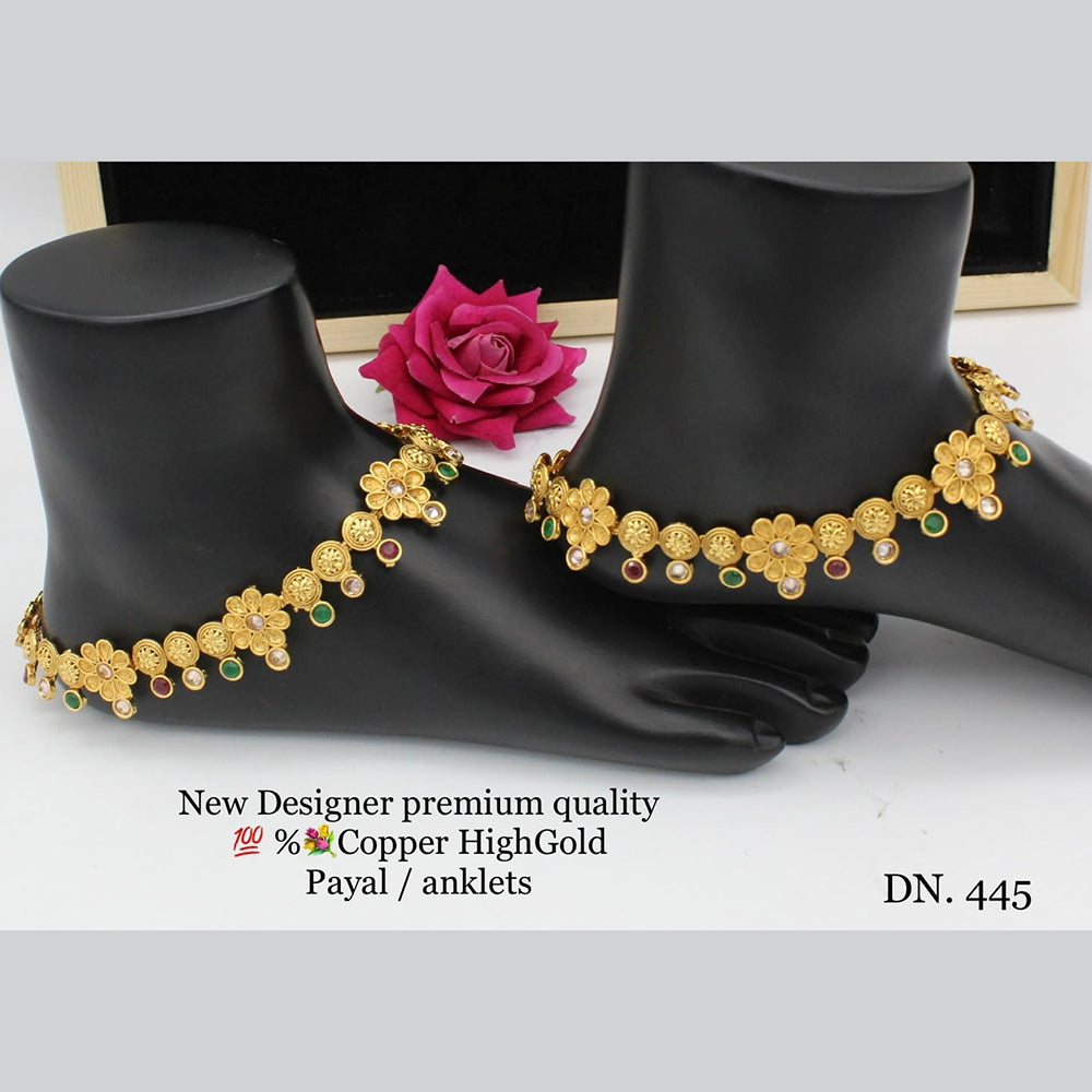 FS Collection Copper Gold Plated Pota Stone Payal