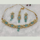 FS Collection Gold Plated Kundan Stone Choker Necklace Set