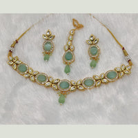 FS Collection Gold Plated Kundan Stone Choker Necklace Set