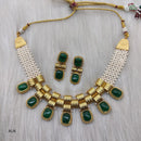 FS Collection Gold Plated Crystal Stone Necklace Set