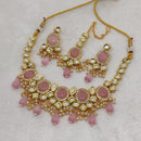 FS Collection Gold Plated Kundan Stone Necklace Set