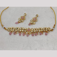 FS Collection Gold Plated Kundan Stone Choker Necklace Set