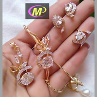 FS Collection Gold Plated Crystal Stone Jewellery Combo