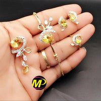 FS Collection Gold Plated Crystal Stone Jewellery Combo