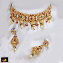 FS Collection Gold Plated Pota Stone Necklace Set