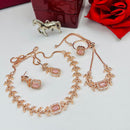 FS Collection Rose Gold Plated AD Stone Jewellery Combo