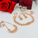 FS Collection Rose Gold Plated AD Stone Jewellery Combo