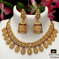 FS Collection Gold Plated Pota Stone Necklace Set