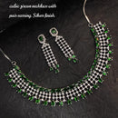 FS Collection Silver Plated AD Stone Necklace Set