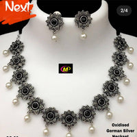 FS Collection Oxidised Necklace Set