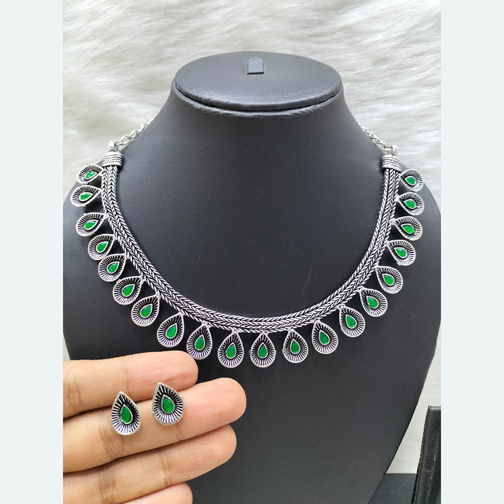 FS Collection Oxidised Necklace Set