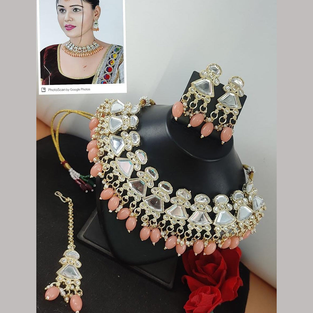 FS Collection Kundan & Beads Necklace Set