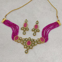 FS Collection Kundan Stone Choker Necklace Set