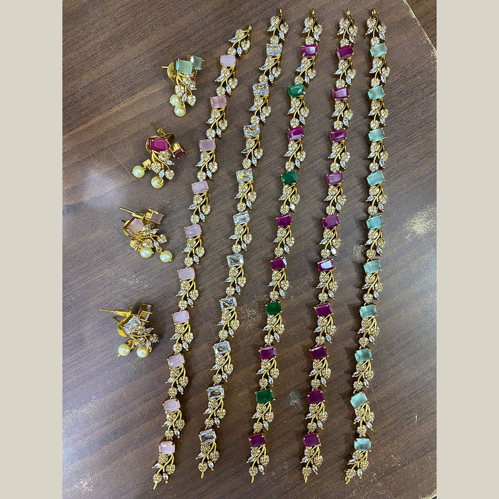 FS Collection AD Stone Necklace Set