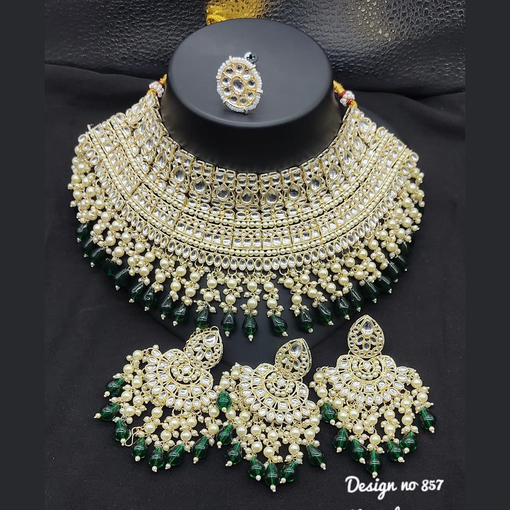 FS Collection Kundan & Beads Necklace Set