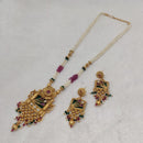FS Collection Gold Plated Crystal Beads Long Necklace Set