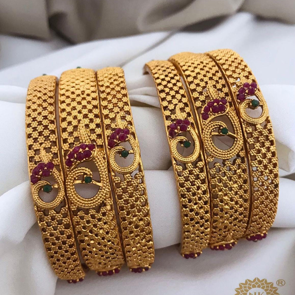 FS Collection Gold Plated Bangles Set