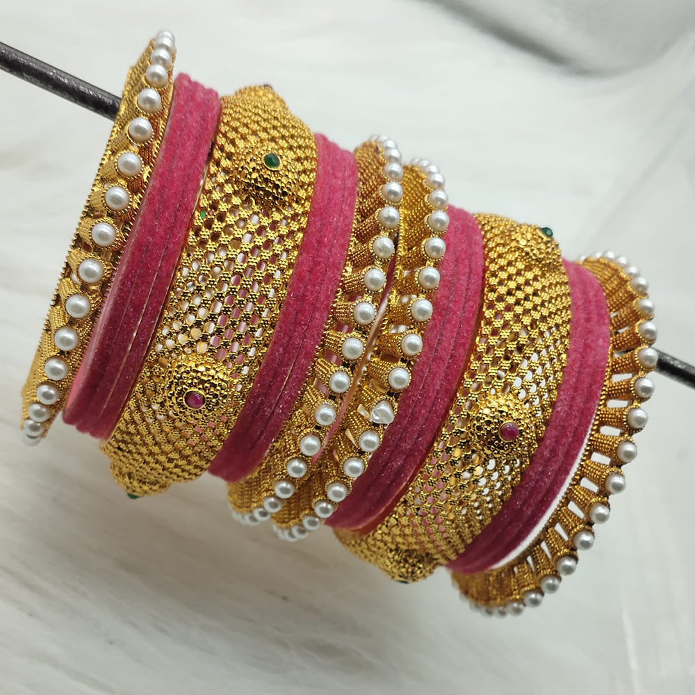 FS Collection Gold Plated Bangles Set