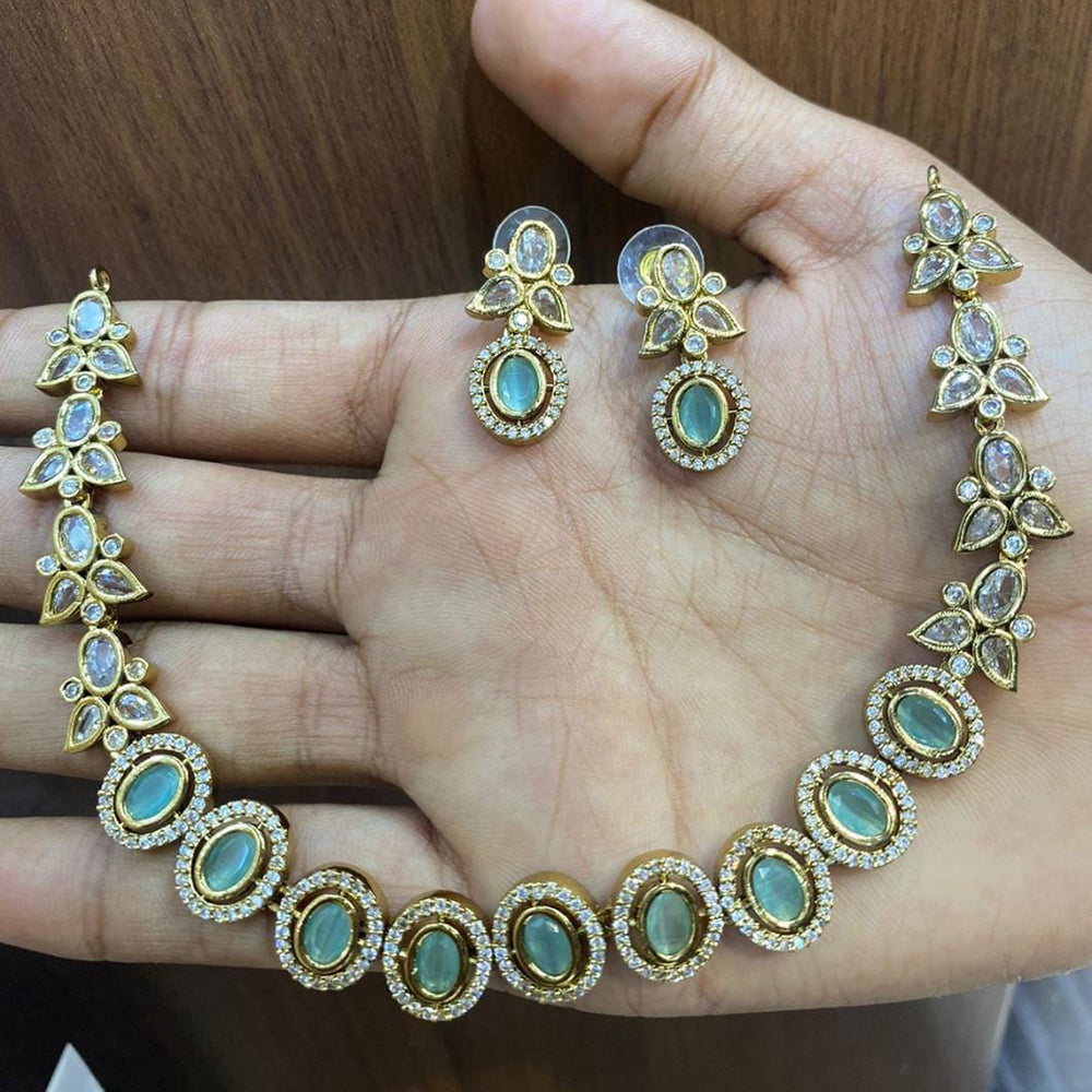 FS Collection AD & Kundan Necklace Set