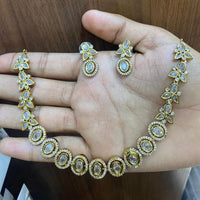 FS Collection AD & Kundan Necklace Set