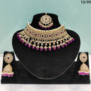 FS Collection Kundan & Beads Choker Necklace Set