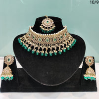 FS Collection Kundan & Beads Choker Necklace Set
