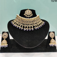 FS Collection Kundan & Beads Choker Necklace Set