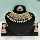 FS Collection Kundan & Beads Choker Necklace Set