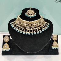 FS Collection Kundan & Beads Choker Necklace Set