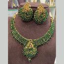 FS Collection Gold Plated Peacock Necklace Set