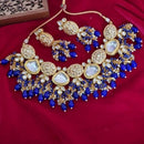 FS Collection Matte Finish Kundan & Beads Necklace Set