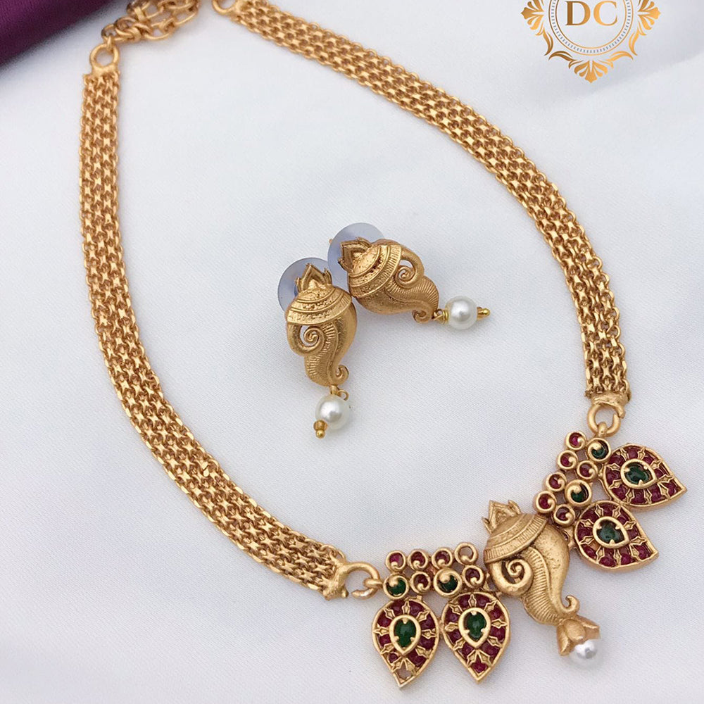 FS Collection Gold Plated Necklace Set