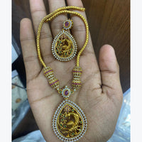 FS Collection Gold Plated  AD Stone Necklace Set