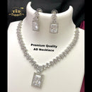 FS Collection Silver Plated AD Stone Necklace Set