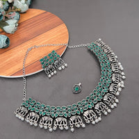 FS Collection Oxidised Plated Elephant Necklace Set