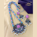 FS Collection Oxidised Plated Long Necklace Set