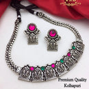 FS Collection Oxidised Plated Necklace Set
