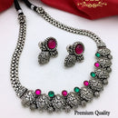 FS Collection Oxidised Plated Necklace Set