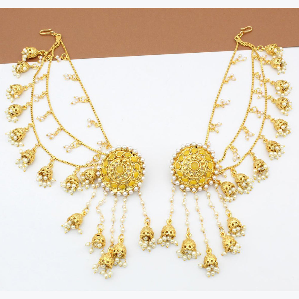 FS Collection Gold Plated Kanchain Earrings