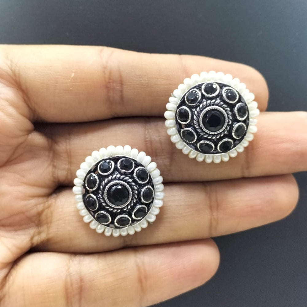 FS Collection Oxidised Stud Earrings